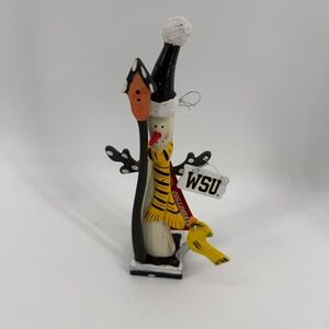 Collectible Wichita State University WSU Snowman Figurine Christmas Rustic Decor